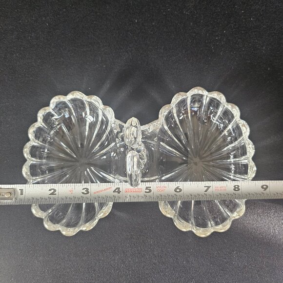 Heisey Marked Crystollite Handled Two Part Conserve Relish Dish 8.25" - Picture 9 of 11